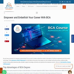 Empower and Embellish Your Career With BCA Degree