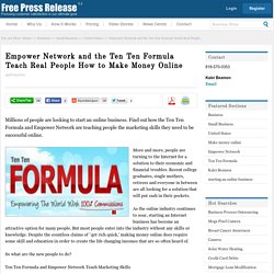 Empower Network and the Ten Ten Formula Teach Real People How to Make Money Online - Make Money Online,Empower Network,Ten Ten Formula