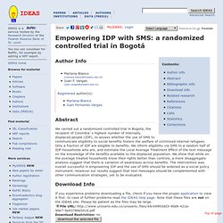 Empowering IDP with SMS: A Randomized Controlled Trial in Bogotá