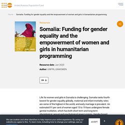 Somalia: Funding for gender equality and the empowerment of women and girls in humanitarian programming