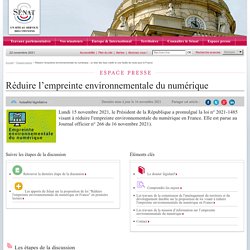 Réduire l’empreinte environnementale du numérique : un état des lieux inédit et une feuille de route pour la France - Sénat
