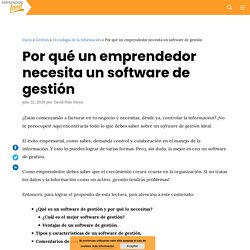 Por qué un emprendedor necesita un software de gestión