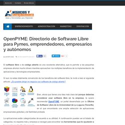 OpenPYME: Directorio de Software Libre para Pymes, emprendedores, empresarios y autónomos