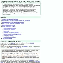 Empty elements in SGML, HTML, XML, and XHTML
