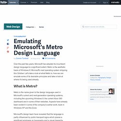 Emulating Microsoft’s Metro Design Language