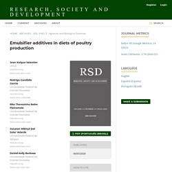 RESEARCH, SOCIETY AND DEVELOPMENT 06/03/20 Emulsifier additives in diets of poultry production