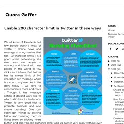 Enable 280 character limit in Twitter in these ways