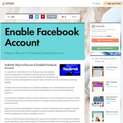 Enable Facebook Account