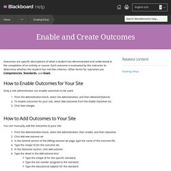 Enable and Create Outcomes - Blackboard Help
