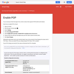 Enable POP - Gmail Help