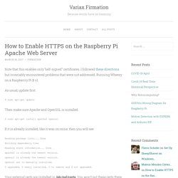 How to Enable HTTPS on the Raspberry Pi Apache Web Server