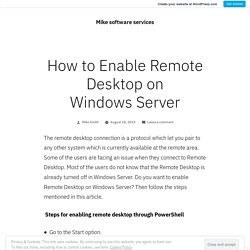 How to Enable Remote Desktop on Windows Server