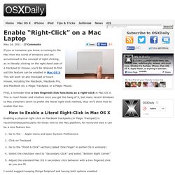 Enable “Right-Click” on a Mac Laptop