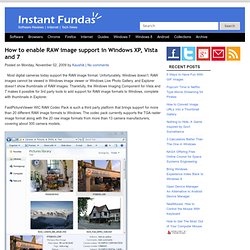 How to enable RAW image support in Windows XP, Vista and 7 - ins