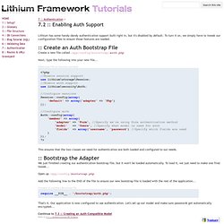 Enabling Auth Support - Lithium Framework Tutorials