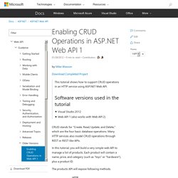 Enabling CRUD Operations in ASP.NET Web API 1