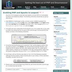 Enabling PHP in Mac OS X 10.5