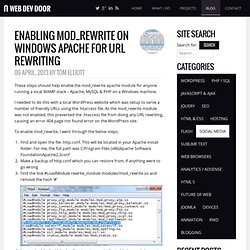 Enabling mod_rewrite on Windows Apache for URL rewriting