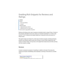 Enabling Rich Snippets for Reviews and Ratings  