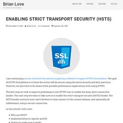 Enabling Strict Transport Security (HSTS) – Brian Love