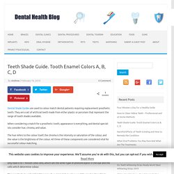 Teeth Shade Guide. Tooth Enamel Colors A, B, C, D
