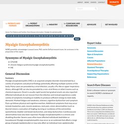 Myalgic Encephalomyelitis - NORD (National Organization for Rare Disorders)