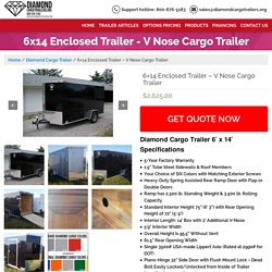 6x14 Enclosed Trailer - V Nose Cargo Trailer - Guaranteed Lowest Prices on Diamond Trailers