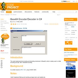 Base64 Encoder/Decoder in C# - The Code Project - C# Programming