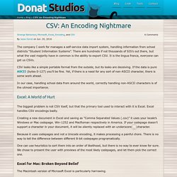 CSV: An Encoding Nightmare — Donat Studios