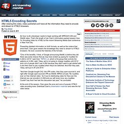 HTML5 Encoding Secrets