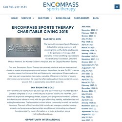 Encompass Sports Therapy Charitable Giving 2015