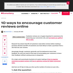 10 ways to encourage customer reviews online