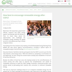 March: How best to encourage renewable energy after COP21