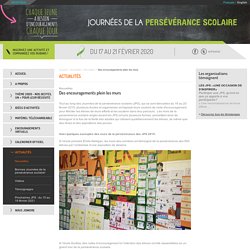 Des encouragements plein les murs - Journées de la persévérance Scolaire - Réseau Réussite Montréal