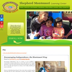 Encouraging Independence, the Montessori Way