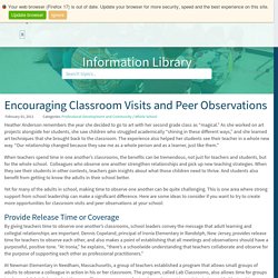 Encouraging Classroom Visits and Peer Observations