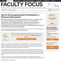 Tips for Encouraging Student Participation in Classroom Discussions