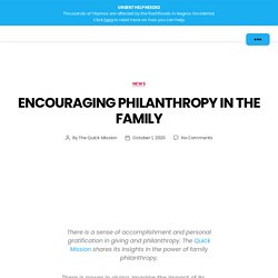 Encouraging Philanthropy in the Family