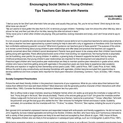 Encouraging Social Skills in Young Children