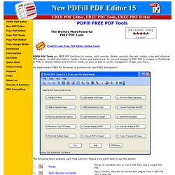 FREE PDF Tools to Merge, Split, Encrypt, Rotate, Crop, Header, Watermark, Image to PDF, PDF to Image...