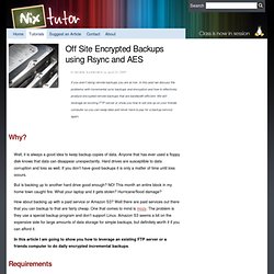 Off Site Encrypted Backups using Rsync and AES