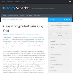 Always Encrypted with Azure Key Vault – Bradley Schacht