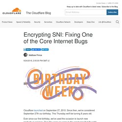 Encrypting SNI: Fixing One of the Core Internet Bugs