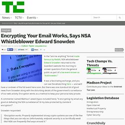 Encrypting Your Email Works, Says NSA Whistleblower Edward Snowden