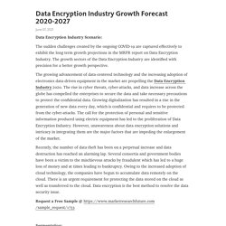 Data Encryption Industry Growth Forecast 2020-2027 – Telegraph
