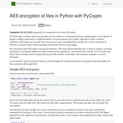 AES encryption of files in Python with PyCrypto