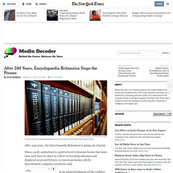 After 244 Years, Encyclopaedia Britannica Stops the Presses
