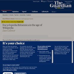Encyclopedia Britannica in the age of Wikipedia