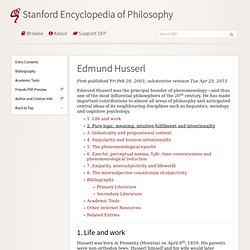 SEP on Edmund Husserl