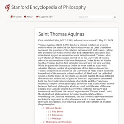 Saint Thomas Aquinas (Stanford Encyclopedia of Philosophy)